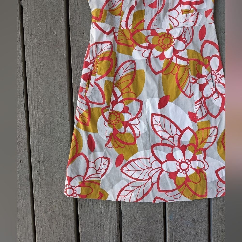 Anthro Maeve Multicolor Tropical Floral A-line Empire Waist Mini Dress 6 - Picture 2 of 6